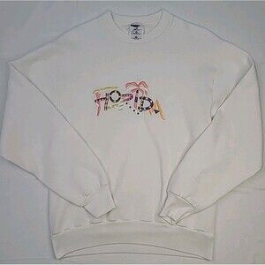 white off Jerzees vintage-style Florida graphic crewneck sweatshirt Sz S